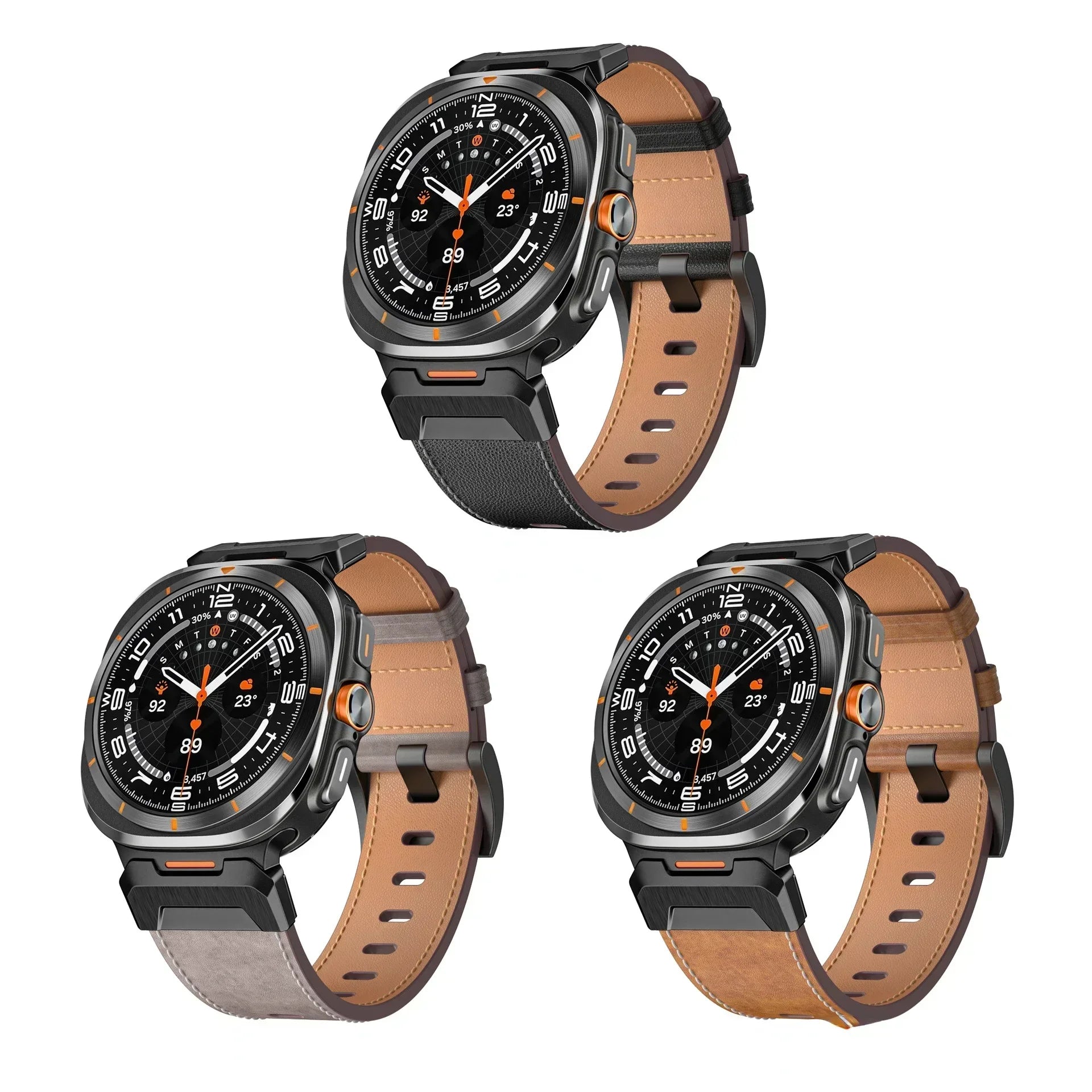 Pulseira de couro para samsung galaxy watch ultra 2025 2024 pulseira de couro de cavalo para samsung galaxy ultra 47mm pulseira