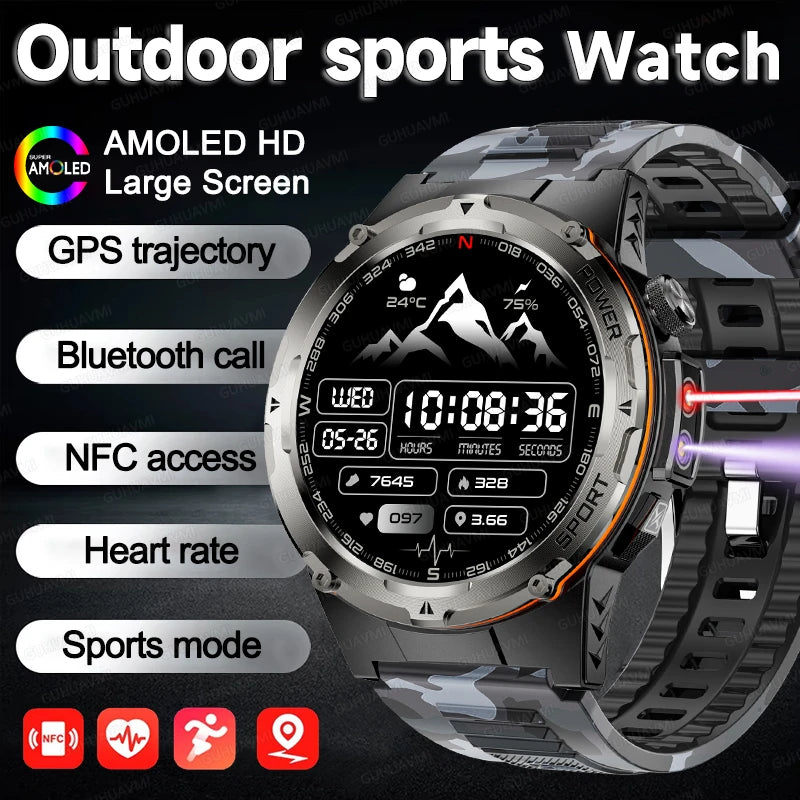 AMOLED Outdoor Sports Smartwatch with GPS & NFC