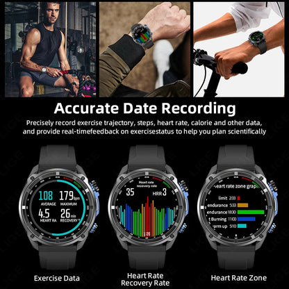 Lige gps relógio inteligente masculino 1.43 polegada amoled nadar seis eixos sensor 3atm à prova dwaterproof água 860mah esporte 4gb de memória gps mapa offline smartwatch