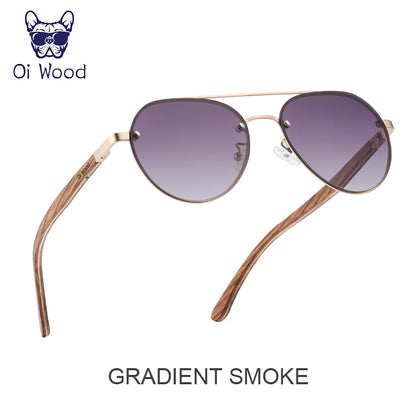 Oi Wood Men Polarized Sunglasses Driving Sun Glasses Women Brand Designer Male Vintage Pilot Sunglasses Outdoor UV400 GR