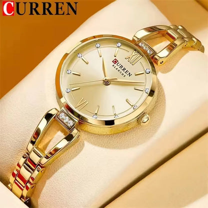 Curren 9092 Luxury 30mm Gold Watch For Woman Diamond Ladies Quartz Watch Waterproof Stainless Steel Women часы женские наручные