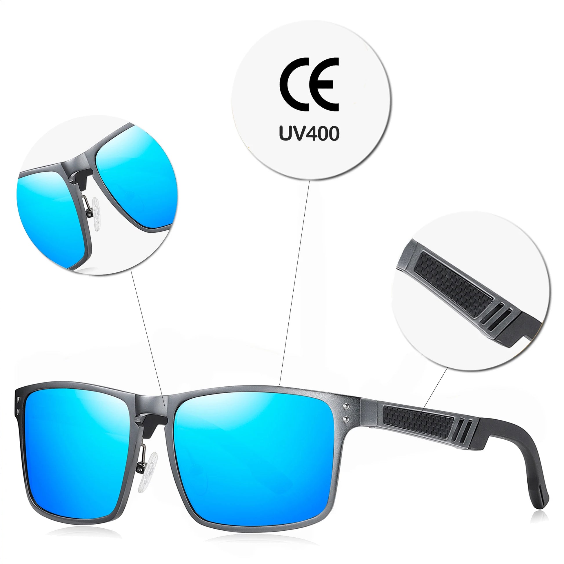 BARCUR Aluminium Magnesium Sunglasses Square Men Sunglasses Polarized Male Sun glasses Women  Sport Eyewear Oculos de sol