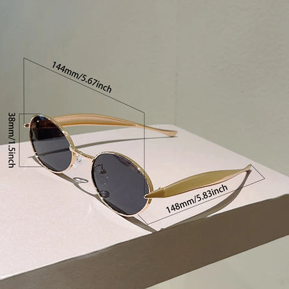 Kammpt vintage oval óculos de sol feminino moda retro ao ar livre casual tons masculino 2025 novo na moda design da marca decoração óculos de sol