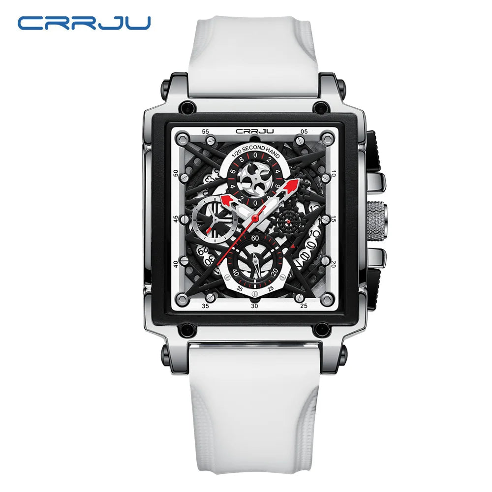 CRRJU Men's Chronograph Sports Watch - Silicone Strap