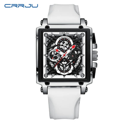 CRRJU Men's Chronograph Sports Watch - Silicone Strap