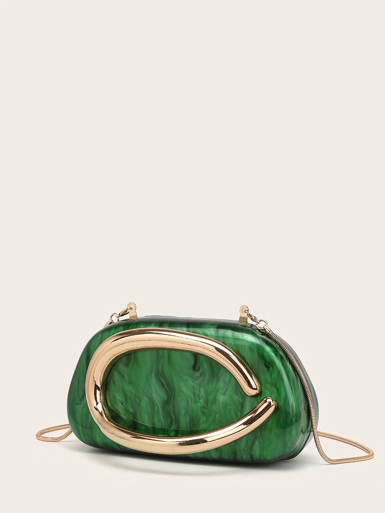 Elegant Acrylic Clutch with Metal Handle