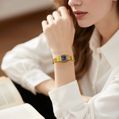 BERNY Golden Watches for Women Luxury Fashion Elegant Square Ladies Dress Quartz Watch S/S Small Dial Casual Girls Wristwatch