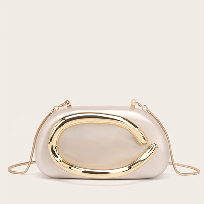Elegant Acrylic Clutch with Metal Handle