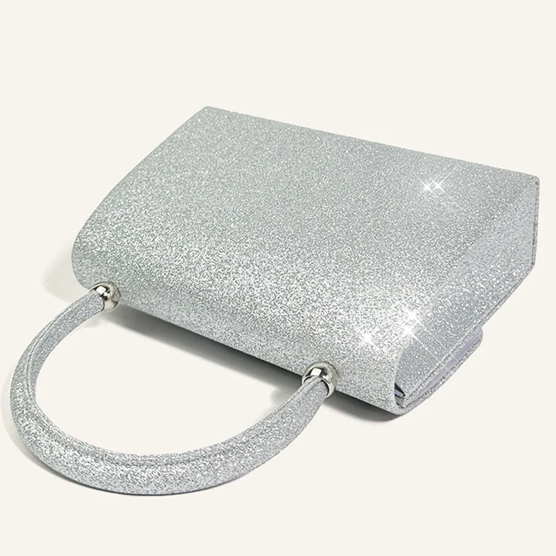 Elegante bolsa de embreagem de lantejoulas para mulheres, couro PU, bolsa de noite, diamante padrão Bownot, bolsa de casamento, alça superior, moda, senhora