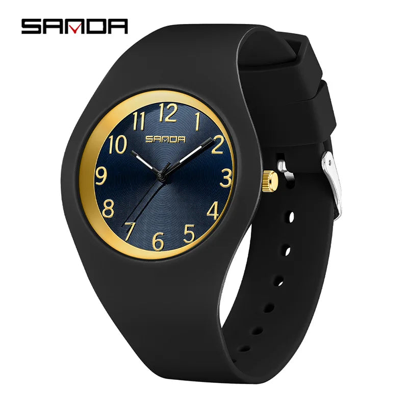 SANDA Quartz Watch - Elegant Silicone Strap