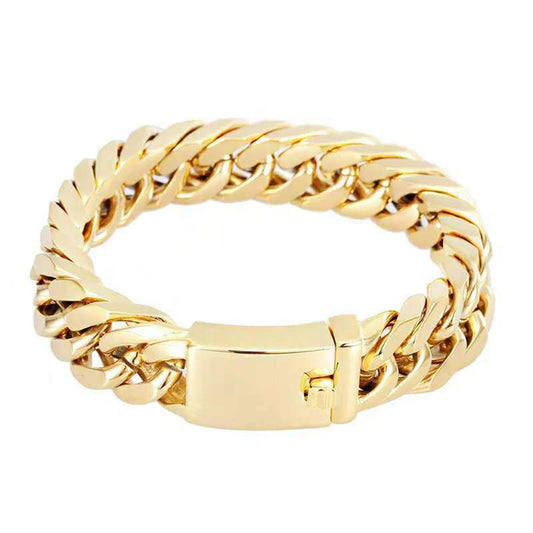 Alloy Chain Bracelet Streetwear Jewelry Fashion Men Bikers Bracelet with Buckle Solid Color for Gift for Party Wedding Travel