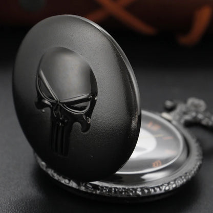 Relógio de bolso de quartzo punk a vapor preto super rebelde forças especiais herói fob corrente relógio pingente colar presente das crianças dos homens