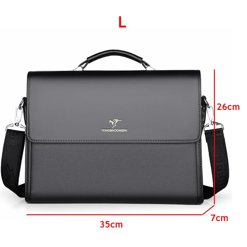 Luxury PU Leather Briefcase for Men - Designer Business Bag