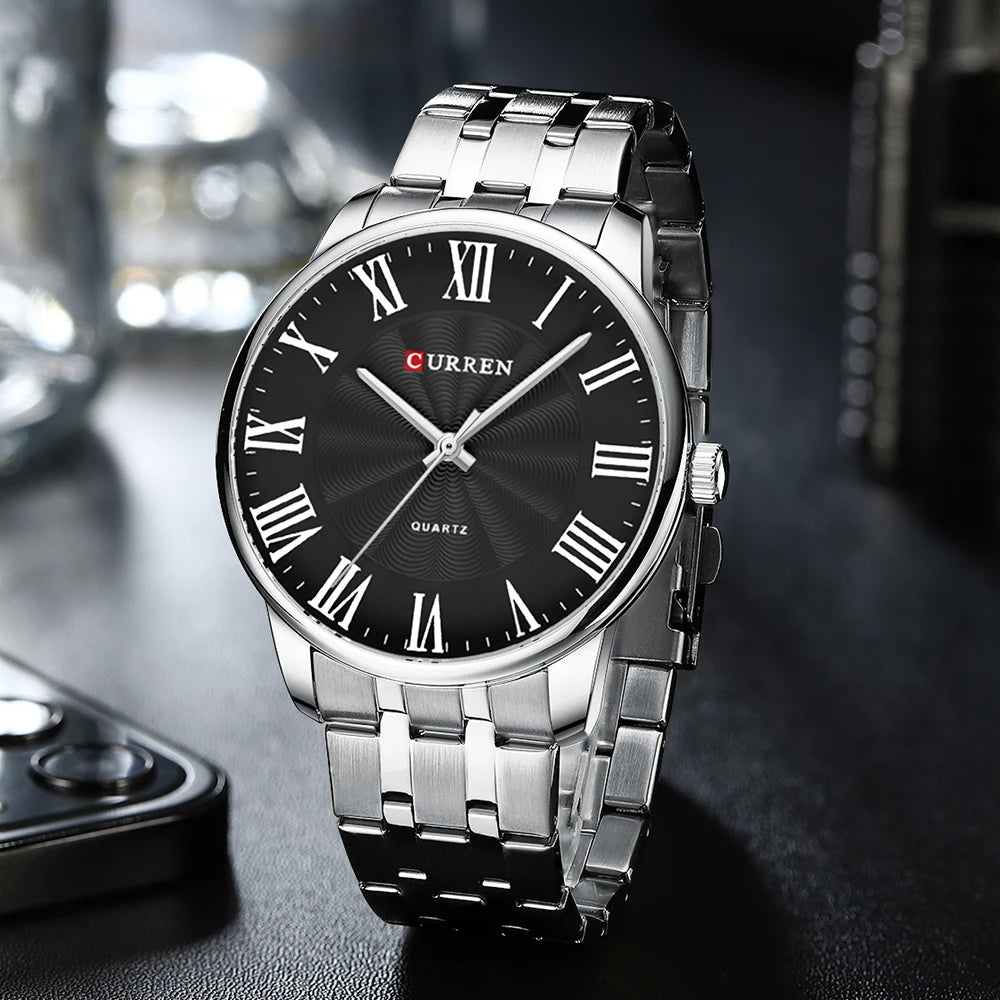 CURREN New Minimalist Men's Fashion Ultra-Thin Watch Simple Men's Retro Business Waterproof Quartz Watch Relogio Masculino