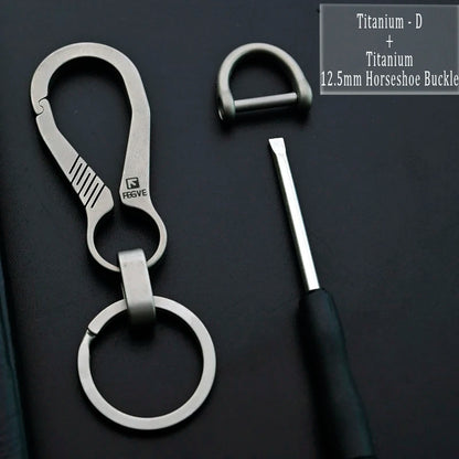 Titanium Luxury Keychain for Men - Ultra-Light Carabiner
