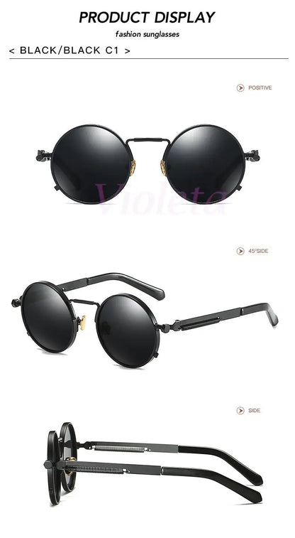 Polarized Round Metal Sunglasses UV400 Protection