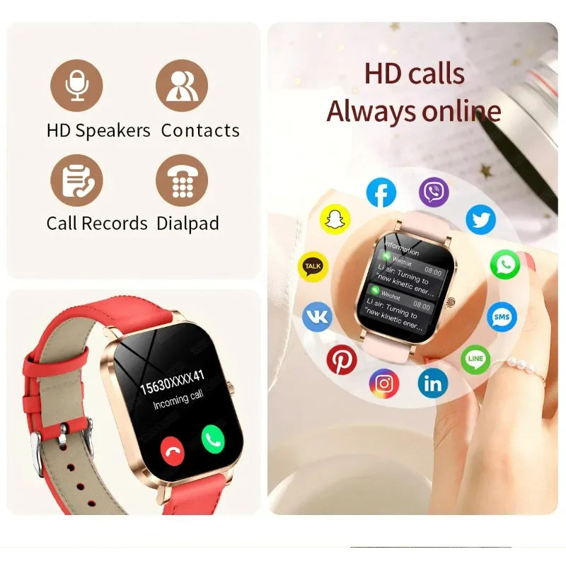 Xiaomi relógio inteligente feminino à prova dwaterproof água bluetooth chamada esportes fitness monitor de freqüência cardíaca smartwatch digital feminino smartwatches