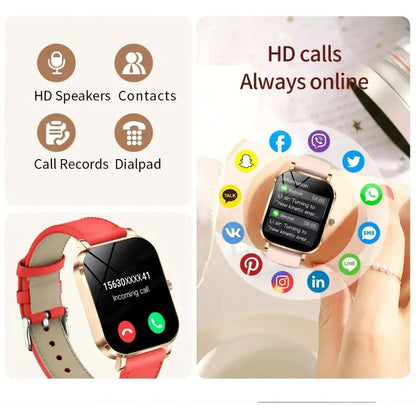 Xiaomi relógio inteligente feminino à prova dwaterproof água bluetooth chamada esportes fitness monitor de freqüência cardíaca smartwatch digital feminino smartwatches