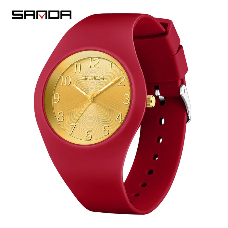 SANDA Quartz Waterproof Silicone Watch for Kids
