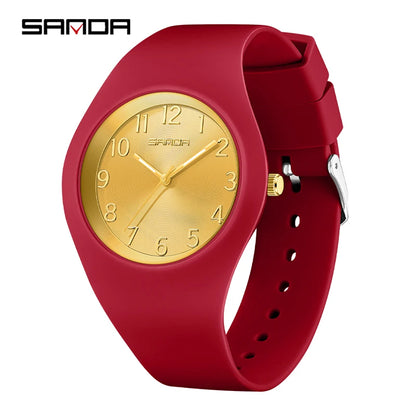 SANDA Quartz Waterproof Silicone Watch for Kids