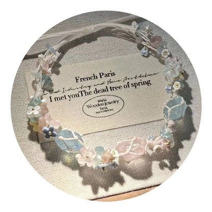 DIY Crystal Bracelet Material Pack Aesthetic Natural Stone Bracelet Exquisite Colorful Gravel Bead Bracelet for Crystal Lovers