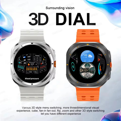 Para samsung moda novo relógio 7 ultra inteligente relógio 32g de memória vídeo 3d dinâmico tws modo fone de ouvido navegadores gps nfc hd chamada relógio