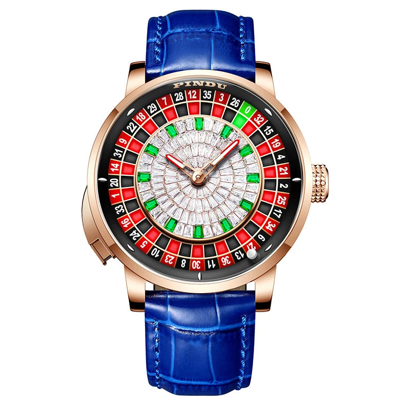Luxury Men's Mechanical Roulette Watch - Sapphire Crystal