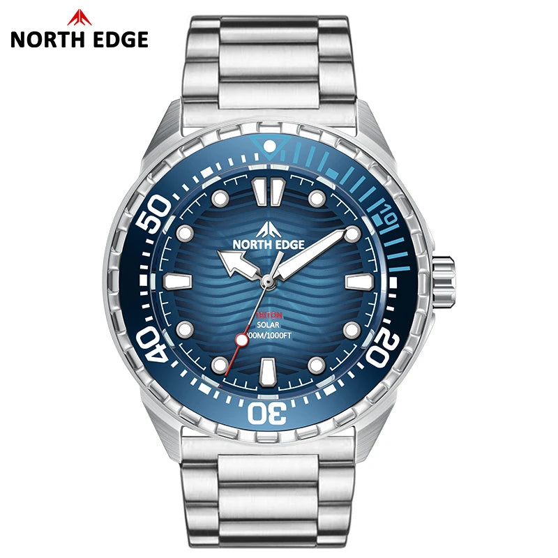 NORTH EDGE TRITON Solar Dive Watch - 300M Waterproof