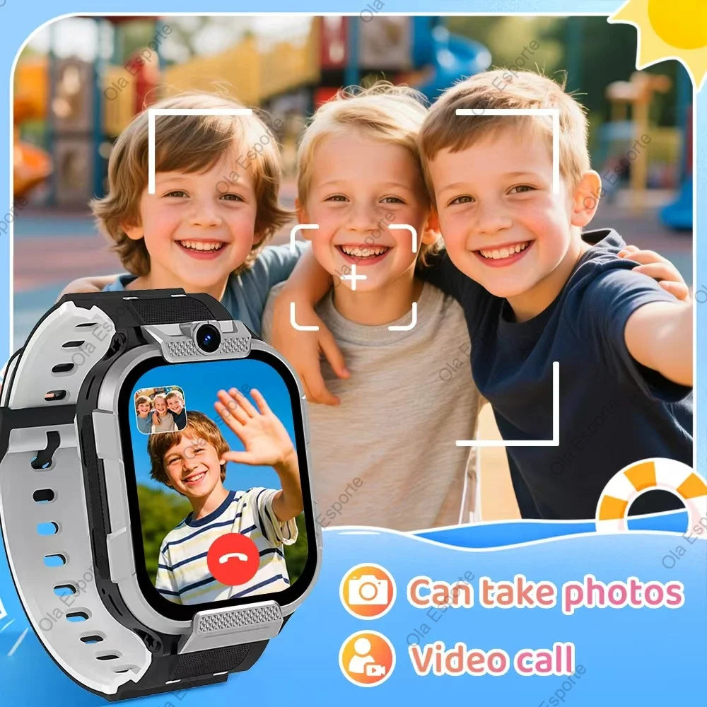 Crianças relógio inteligente posicionamento gps 4g cartão sim chamada de vídeo smartwatch das crianças câmera hd 600mah bateria presentes do estudante meninos meninas
