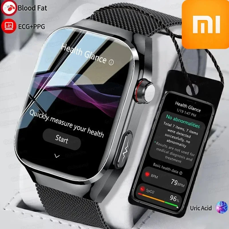 Xiaomi nova pressão arterial ácido úrico gordura corporal smartwatch micro exame físico órgão relógios bluetooth chamada relógio inteligente