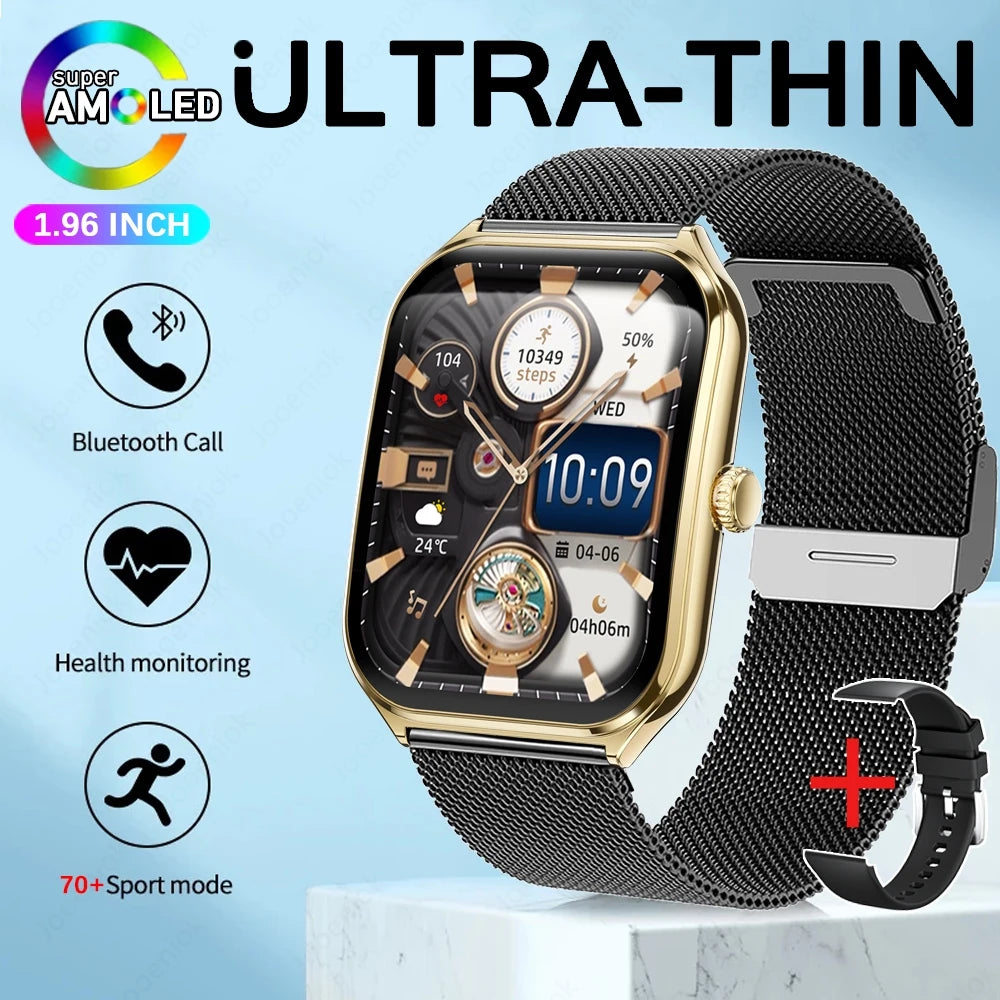 Ultra-Slim AMOLED Smartwatch 1.96" with Bluetooth Calls