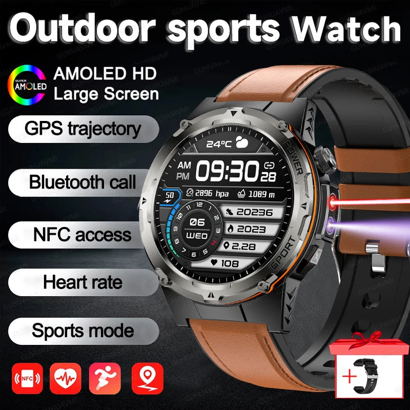 AMOLED Outdoor Sports Smartwatch with GPS & NFC
