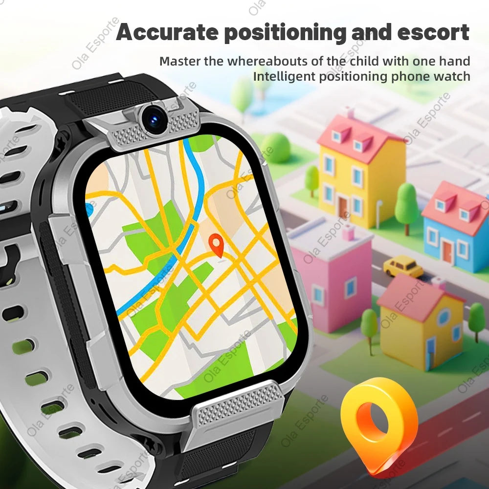 Crianças relógio inteligente posicionamento gps 4g cartão sim chamada de vídeo smartwatch das crianças câmera hd 600mah bateria presentes do estudante meninos meninas