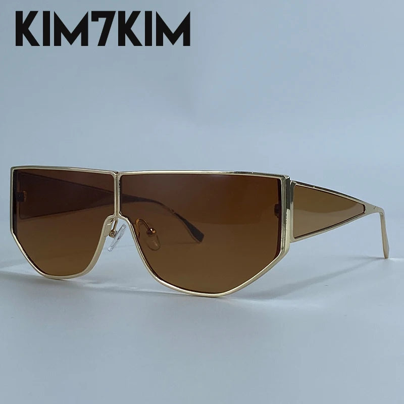 Steampunk Polygon Shield Sunglasses Women 2025 Luxury Brand Night Vision UV400 Windproof Sunglass For Lady Retro Trendy Shades