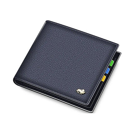 BISON DENIM Genuine Leather Men Wallets Brand Luxury RFID Bifold Wallet Zipper Coin Purse Business Card Holder Wallet N4470