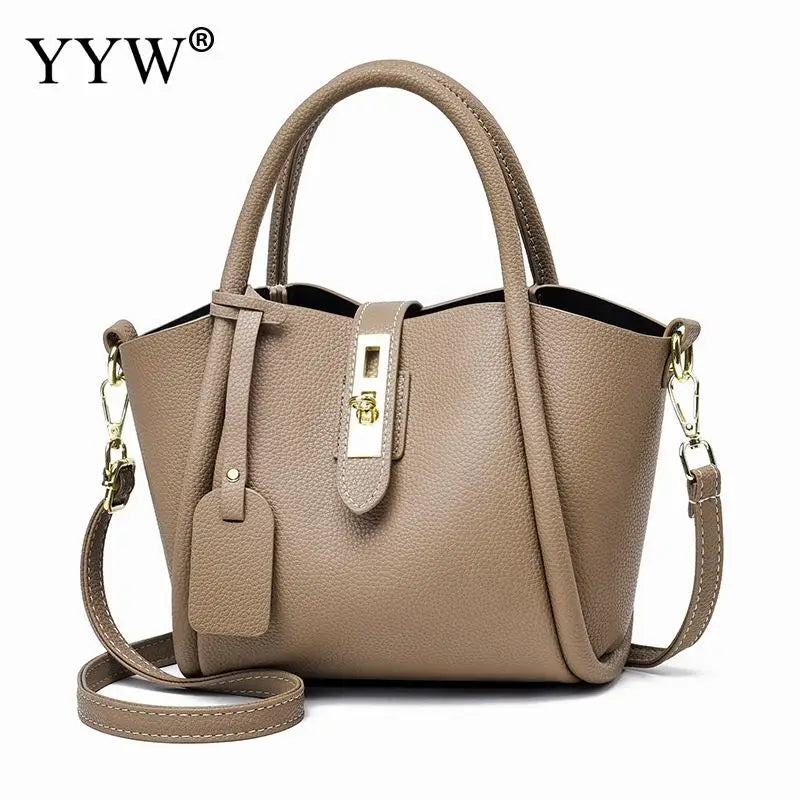 Elegant Lychee Pattern PU Leather Tote for Women