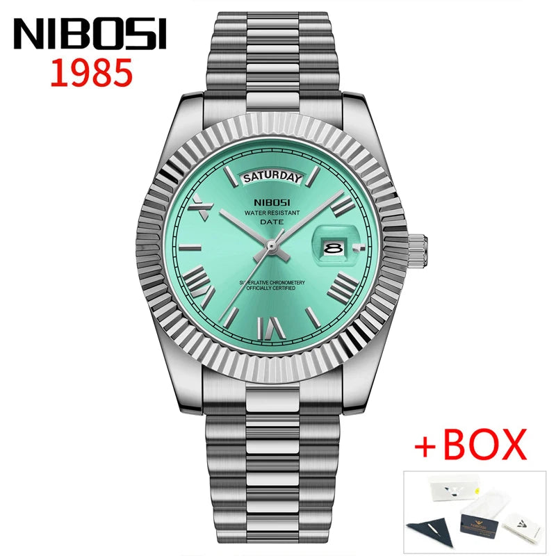 Luxury Red Gold Quartz Watch for Men - Nibosi