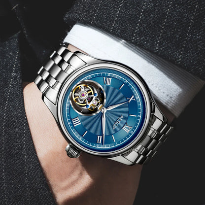 Aesop loja de relógios oficiais voando tourbillon movimento relógios de pulso mecânicos relógios de esqueleto para menes luxo à prova dwaterproof água 2025a