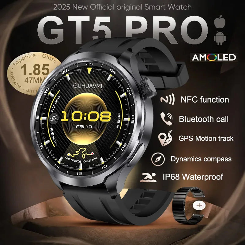 GT5 Pro Smart Watch - AMOLED Screen, NFC, IP68
