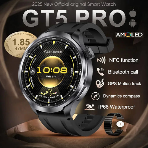 GT5 Pro Smart Watch - AMOLED Screen, NFC, IP68