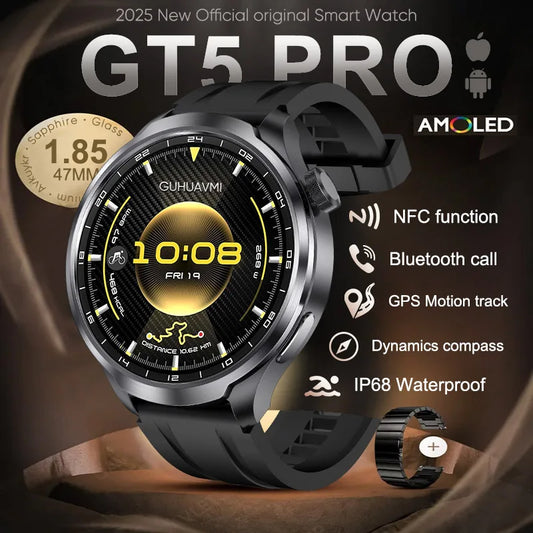 GT5 Pro Smart Watch - AMOLED Screen, NFC, IP68