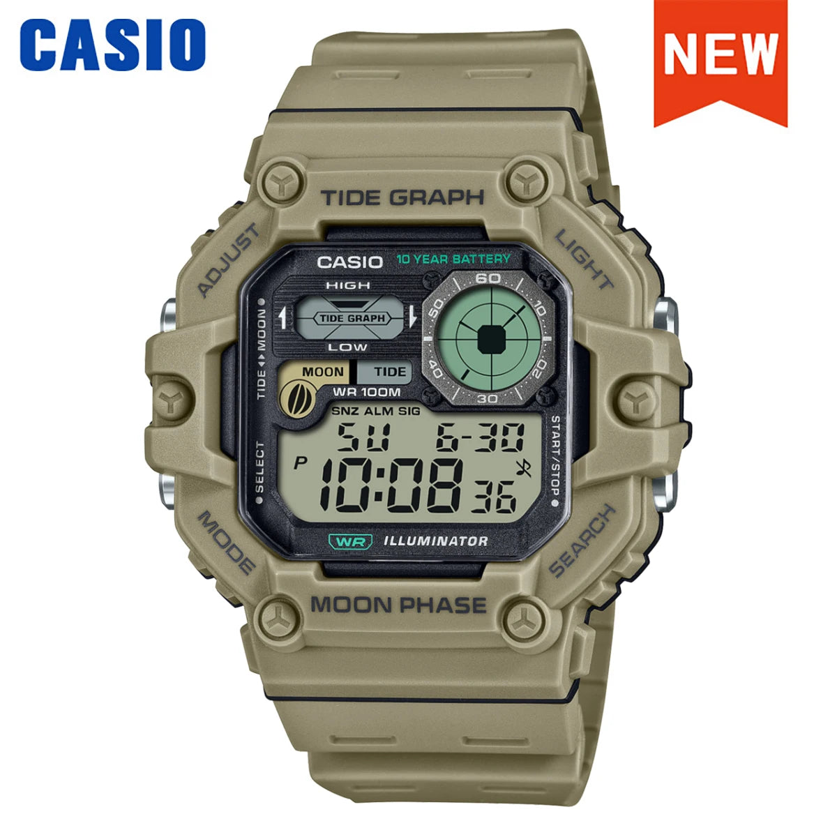 Casio WS-1700 Military Sports Watch - 10-Year Battery