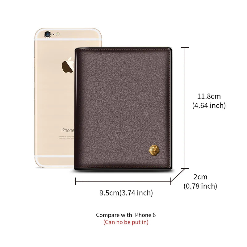 LAORENTOU Carteira masculina de couro genuíno porta cartão pequeno carteira presente para marido, namorado