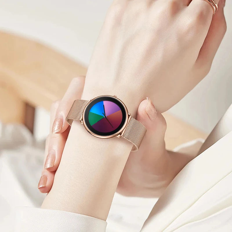 Lige moda única cor jogo dial relógio de quartzo feminino simples rosa ouro ultra fino malha senhoras relógios à prova dwaterproof água montre femme