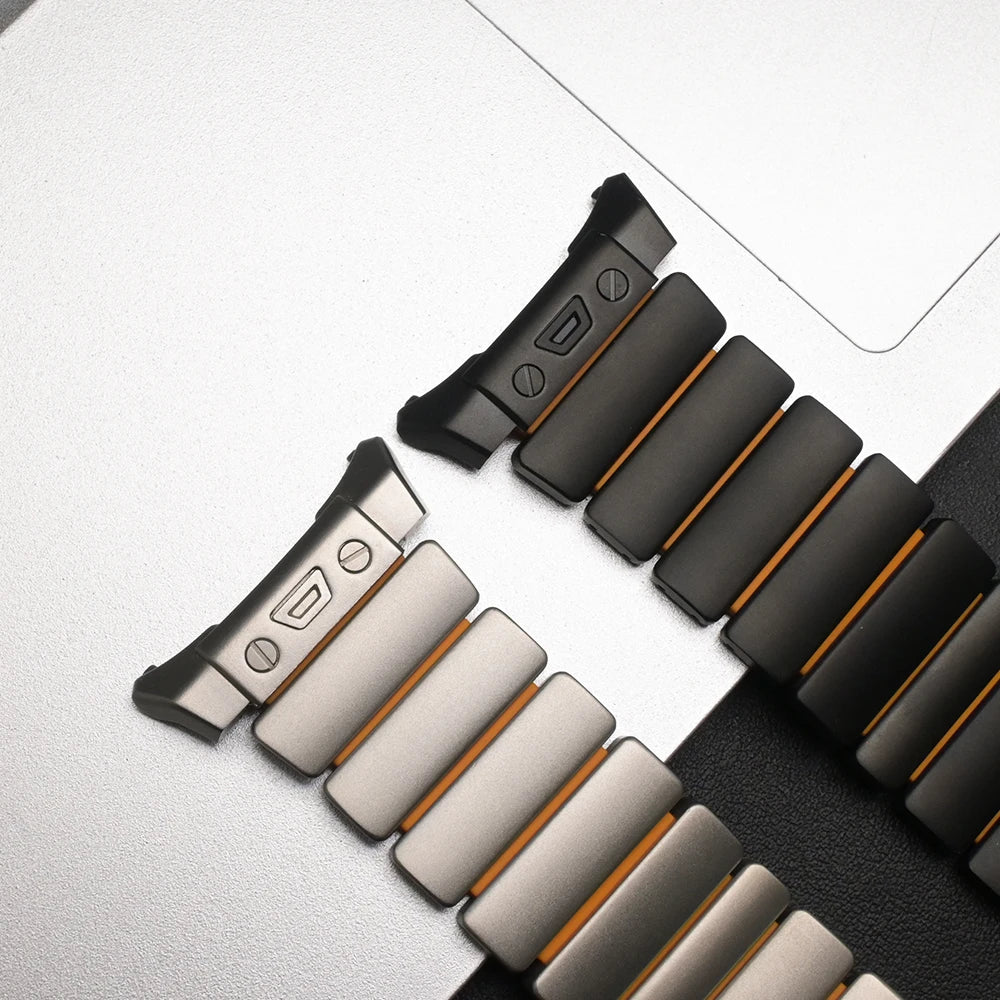 Pulseira de titânio de luxo para samsung galaxy watch ultra 2025 ultra2 pulseira de borracha para galaxy watch ultra 47mm 2024 pulseira