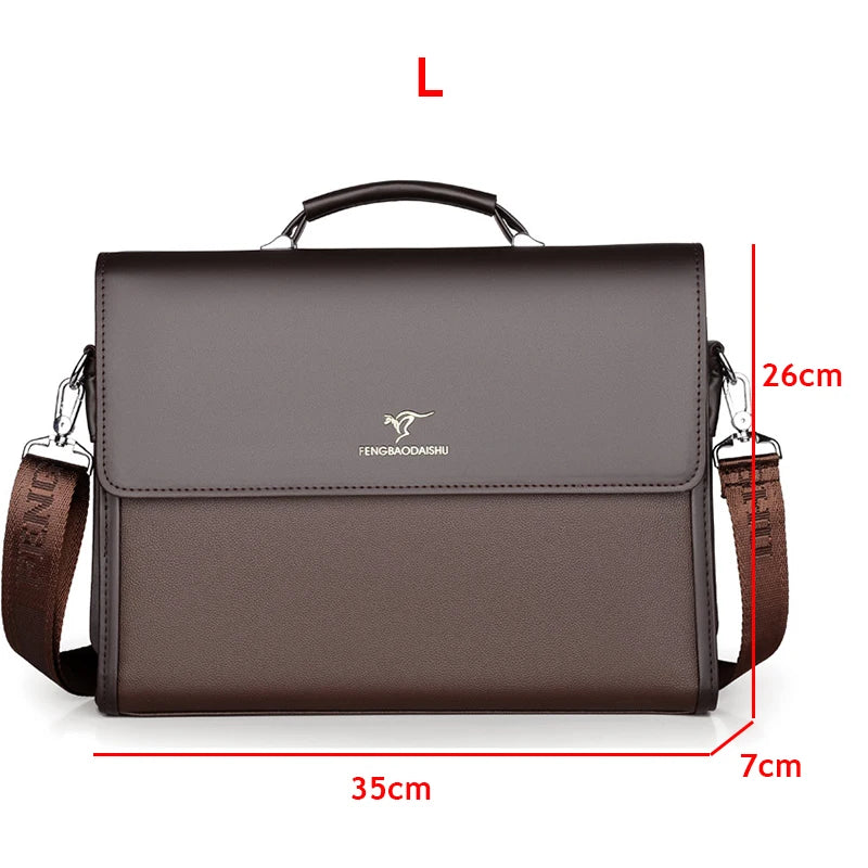 Luxury PU Leather Briefcase for Men - Designer Business Bag