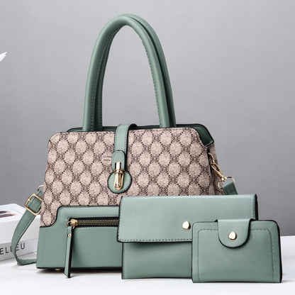3 pçs/set moda tendência feminina bolsa tote bolsa de embreagem feminina com chique pequena carteira feminina viajando compras totes sacos conjunto