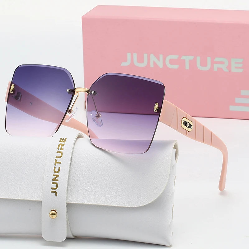 Juncture moda quadrado óculos de sol feminino boundless óculos de sol gradiente senhora óculos festa presentes do feriado óculos de sol para mulher