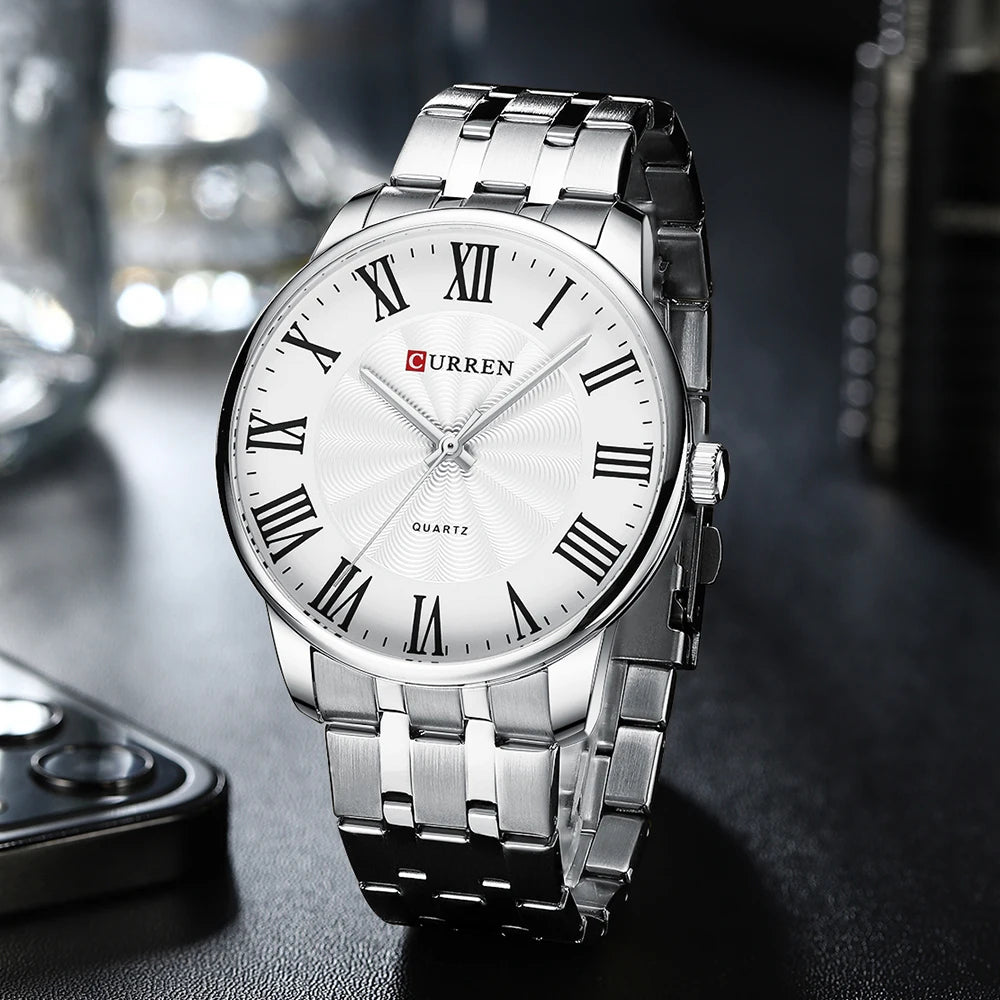 CURREN New Minimalist Men's Fashion Ultra-Thin Watch Simple Men's Retro Business Waterproof Quartz Watch Relogio Masculino