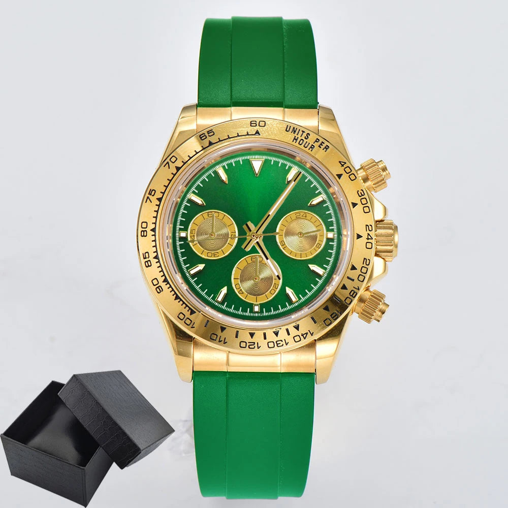 Luxury Custom Gold Chronograph Watch 39.3mm